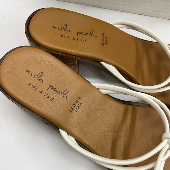 😍Mila Paoli White and Tan Mules - Picture 3 of 6